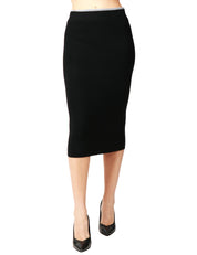 GONNA TUBINO PINKO NUOVA GUINEA NERA IN MISTO LANA E CASHMERE CON ETICHETTA LOGO SUL RETRO