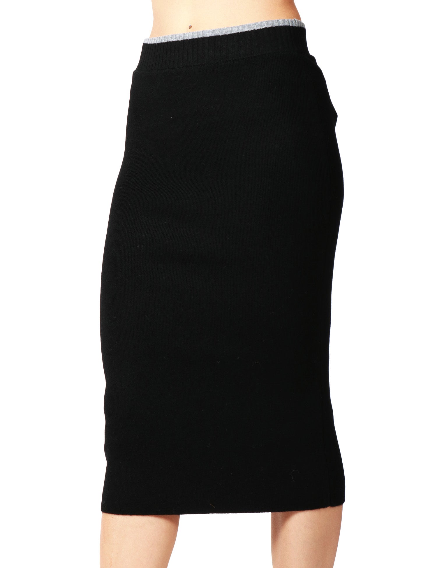 GONNA TUBINO PINKO NUOVA GUINEA NERA IN MISTO LANA E CASHMERE CON ETICHETTA LOGO SUL RETRO