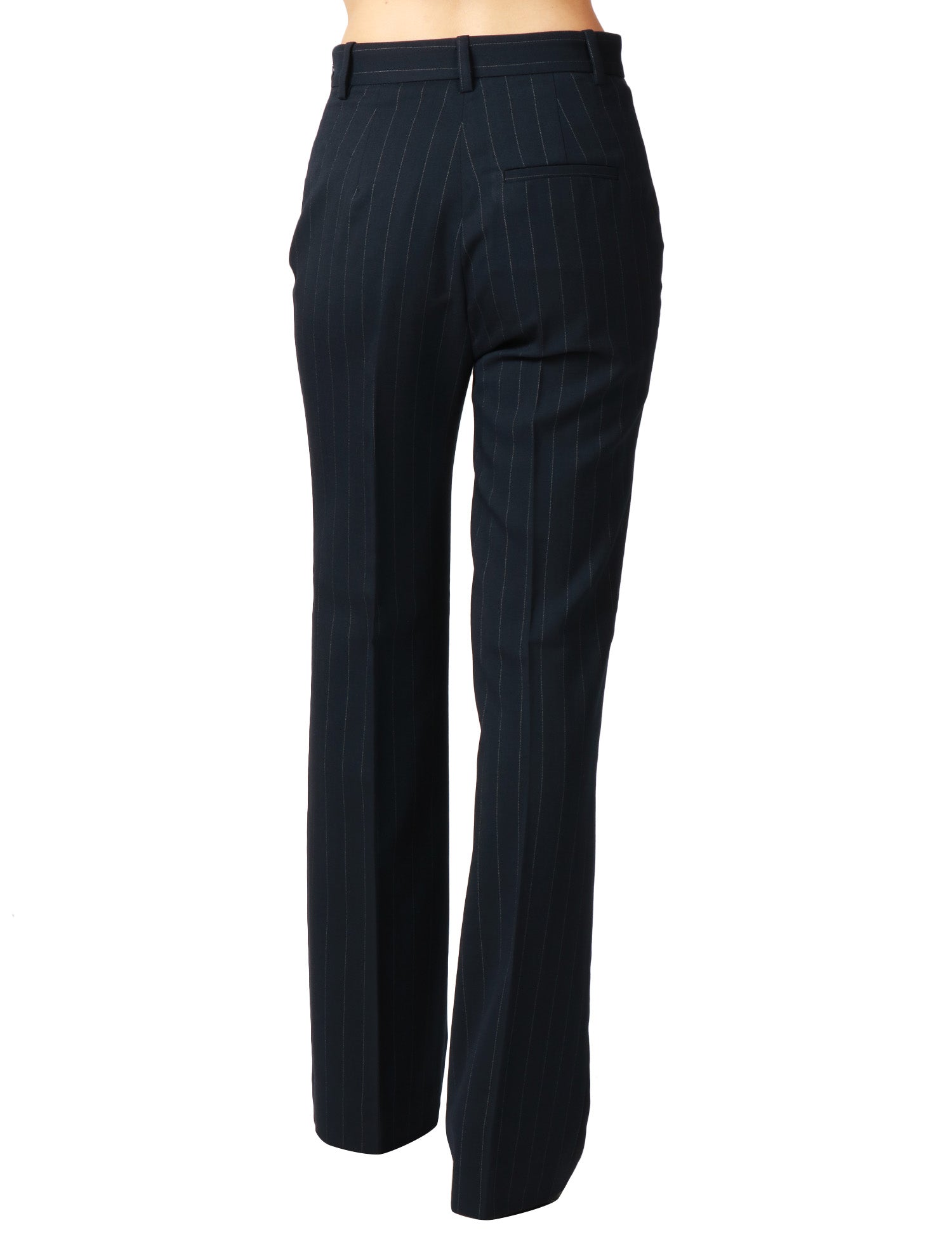PANTALONE DONNA PINKO PITA BLU GESSATO A GAMBA DRITTA IN MISTO LANA