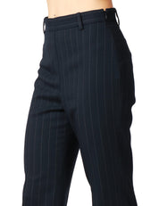 PANTALONE DONNA PINKO PITA BLU GESSATO A GAMBA DRITTA IN MISTO LANA
