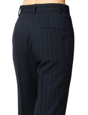 PANTALONE DONNA PINKO PITA BLU GESSATO A GAMBA DRITTA IN MISTO LANA