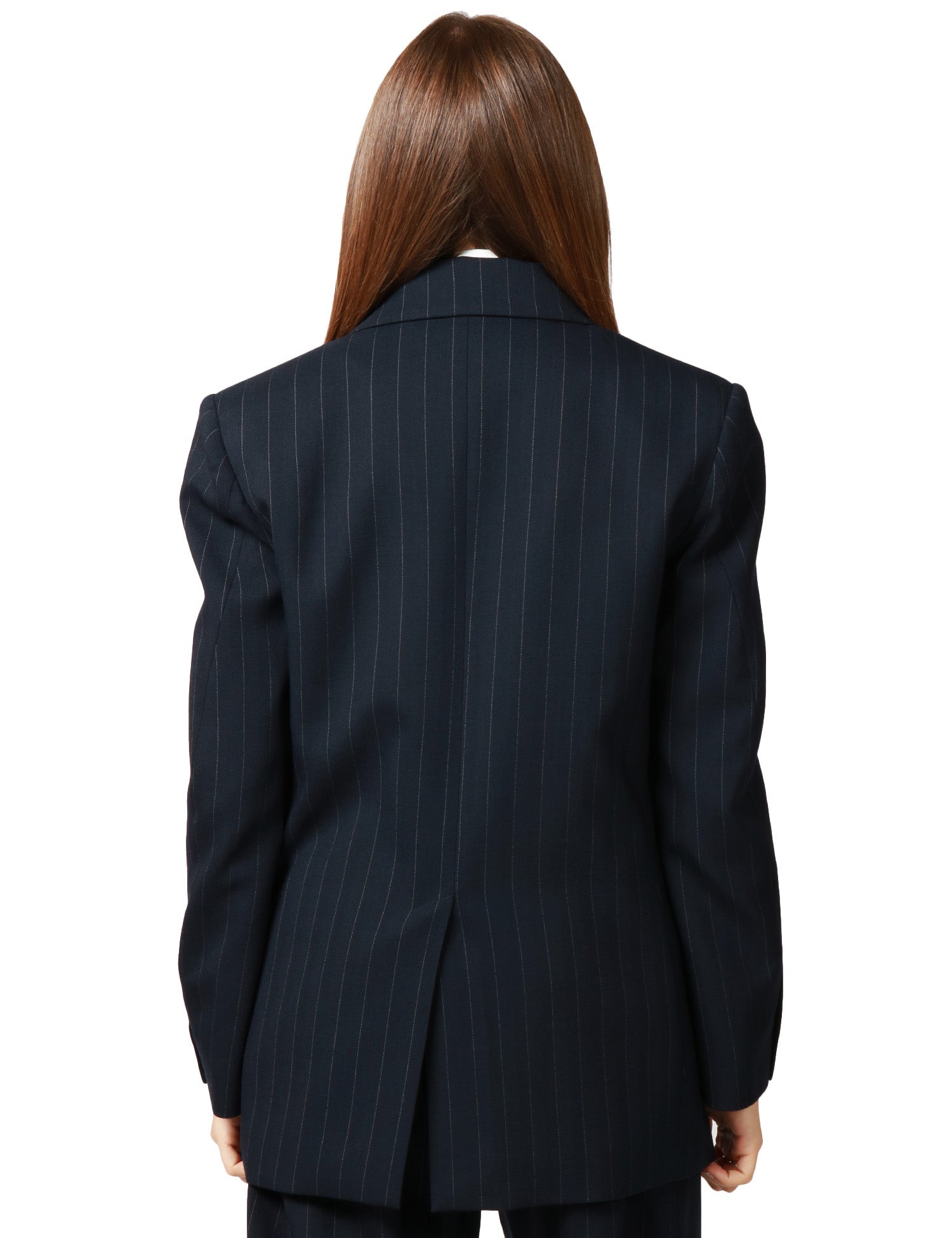 BLAZER DONNA PINKO RAPISARDI BLU/BIANCO GESSATO DOPPIOPETTO OVER IN LANA POLY