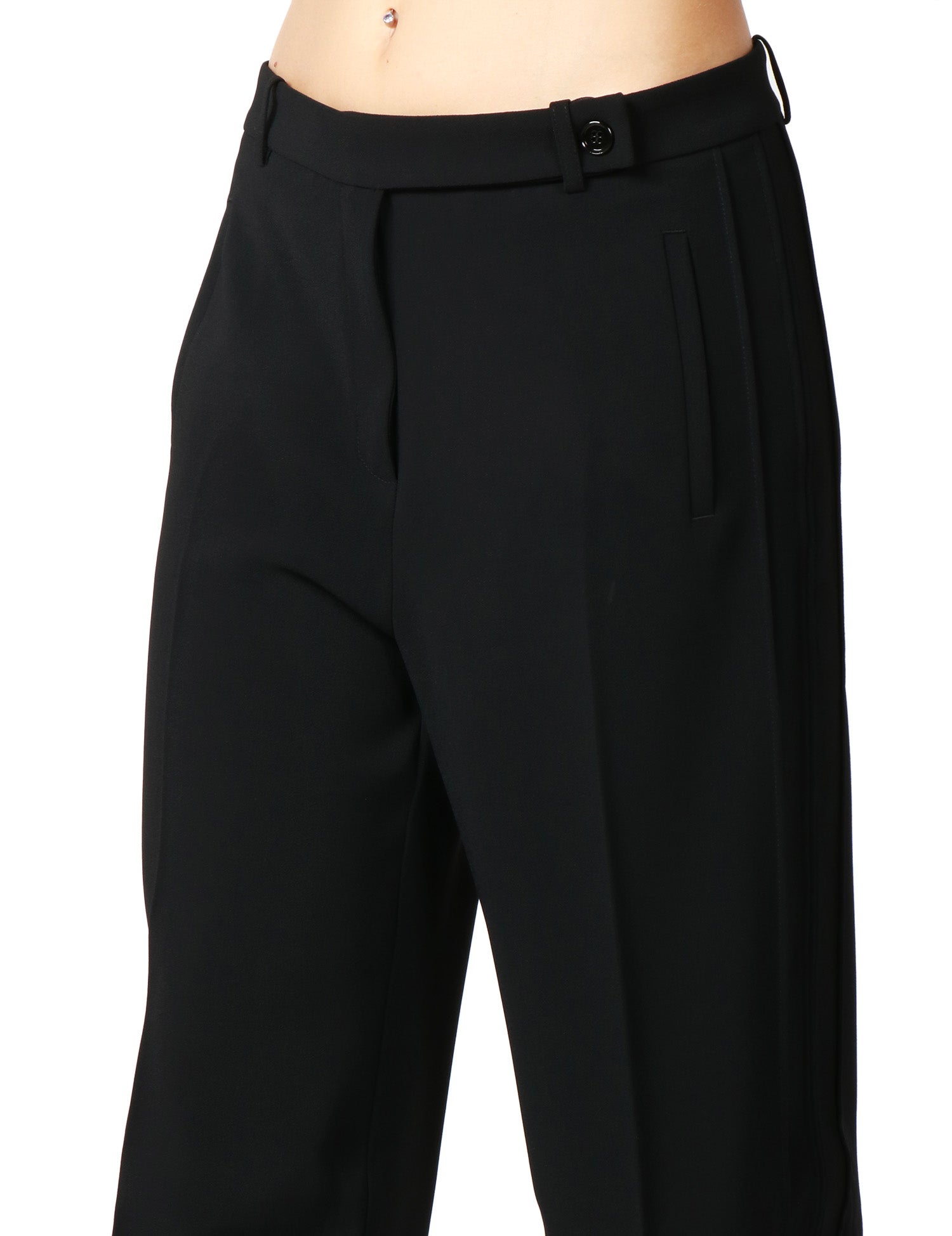 PANTALONE DONNA PINKO RUFA NERO SARTORIALE A GAMBA DRITTA IN CRèPE STRETCH
