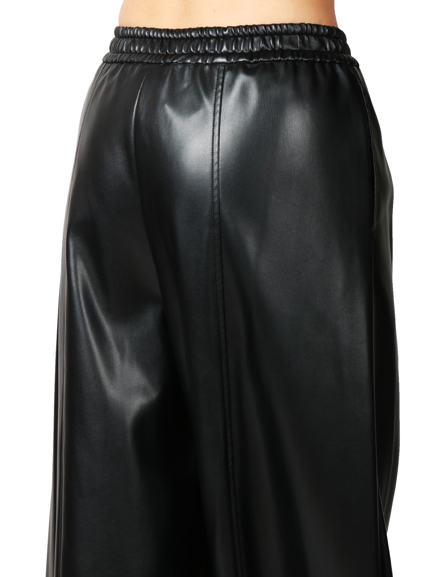 PANTALONE DONNA PINKO SPEZIA NERO BALLON-FIT IN SIMILPELLE CON VITA ELASTICATA