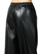 PANTALONE DONNA PINKO SPEZIA NERO BALLON-FIT IN SIMILPELLE CON VITA ELASTICATA