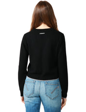 CARDIGAN DONNA PINKO STROMBOLI NERO CON SCOLLO A V E BOTTONI IN MISTO LANA MERINO E CASHMERE