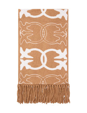 Sciarpa pinko beige con logo Love Birds jacquard