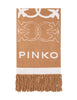 Sciarpa pinko beige con logo love birds jacquard