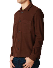 OVER SHIRT UOMO PORTOFIORI MORO IN LANACOTTA CON TASCHE A TOPPA SUL PETTO