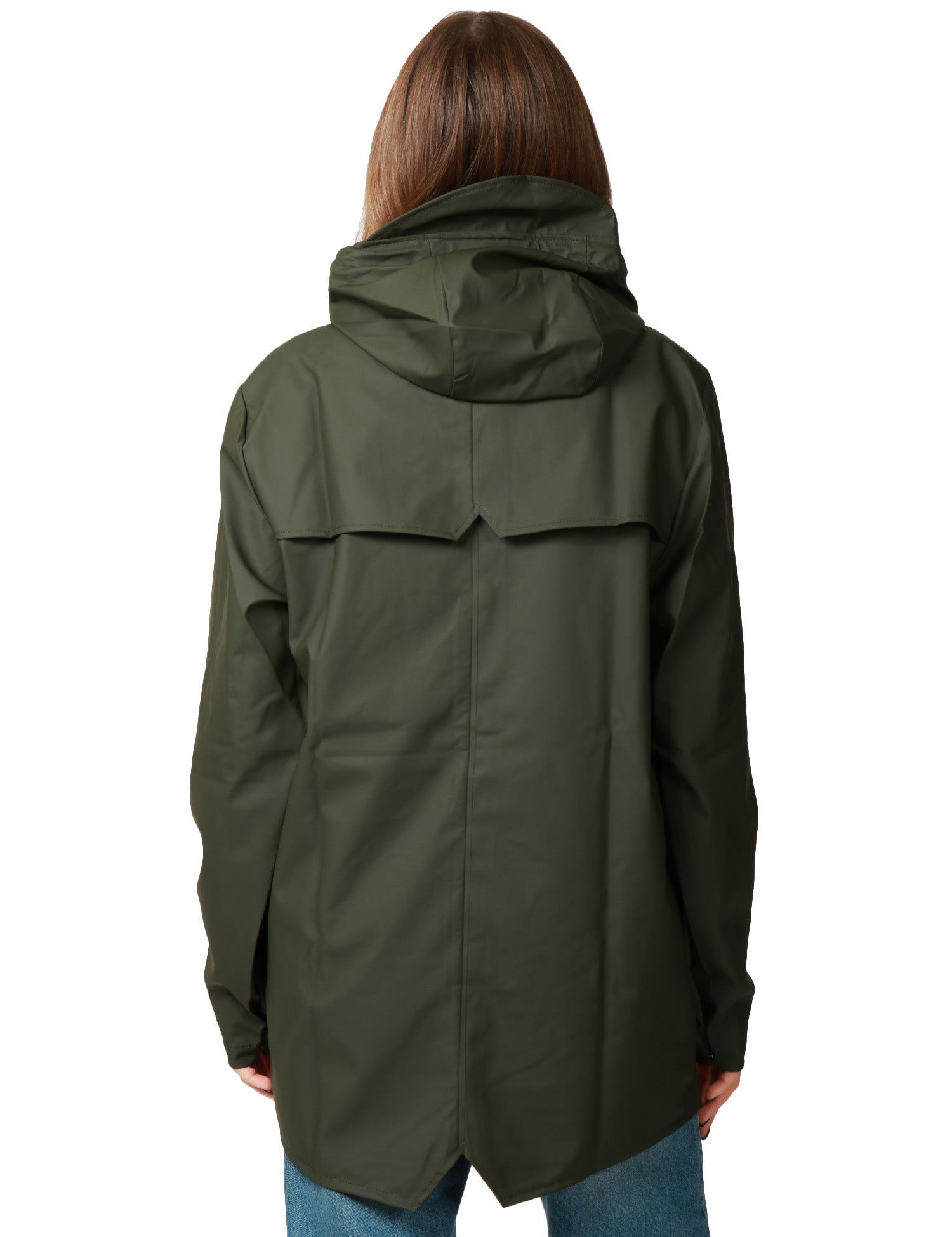 GIACCA ANTIPIOGGIA DONNA RAINS GREEN CON CAPPUCCIO E BOTTONI AUTOMATICI