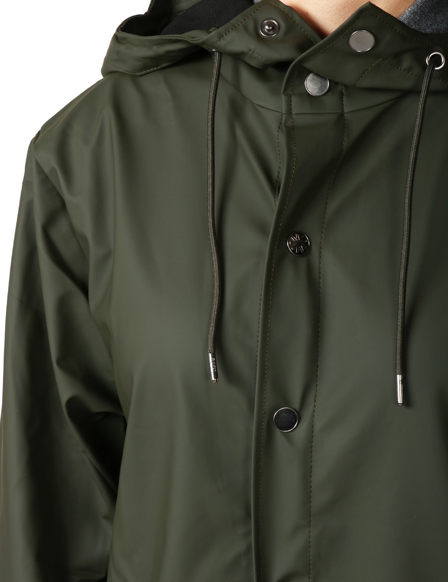 GIACCA ANTIPIOGGIA DONNA RAINS GREEN CON CAPPUCCIO E BOTTONI AUTOMATICI