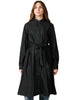 Cappotto impermeabile donna rains a-line nero trapezoidale con cintura in vita e cappuccio