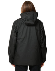 GIUBBOTTO DONNA RAINS LOHJA NERO LUNGHEZZA MEDIA CON CAPPUCCIO IN TESSUTO IMPRMEABILE