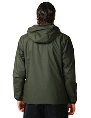 GIUBBINO UOMO RAINS LOHJA GREEN IN TESSUTO IMPERMEABILE E ANTIVENTO CON CAPPUCCIO