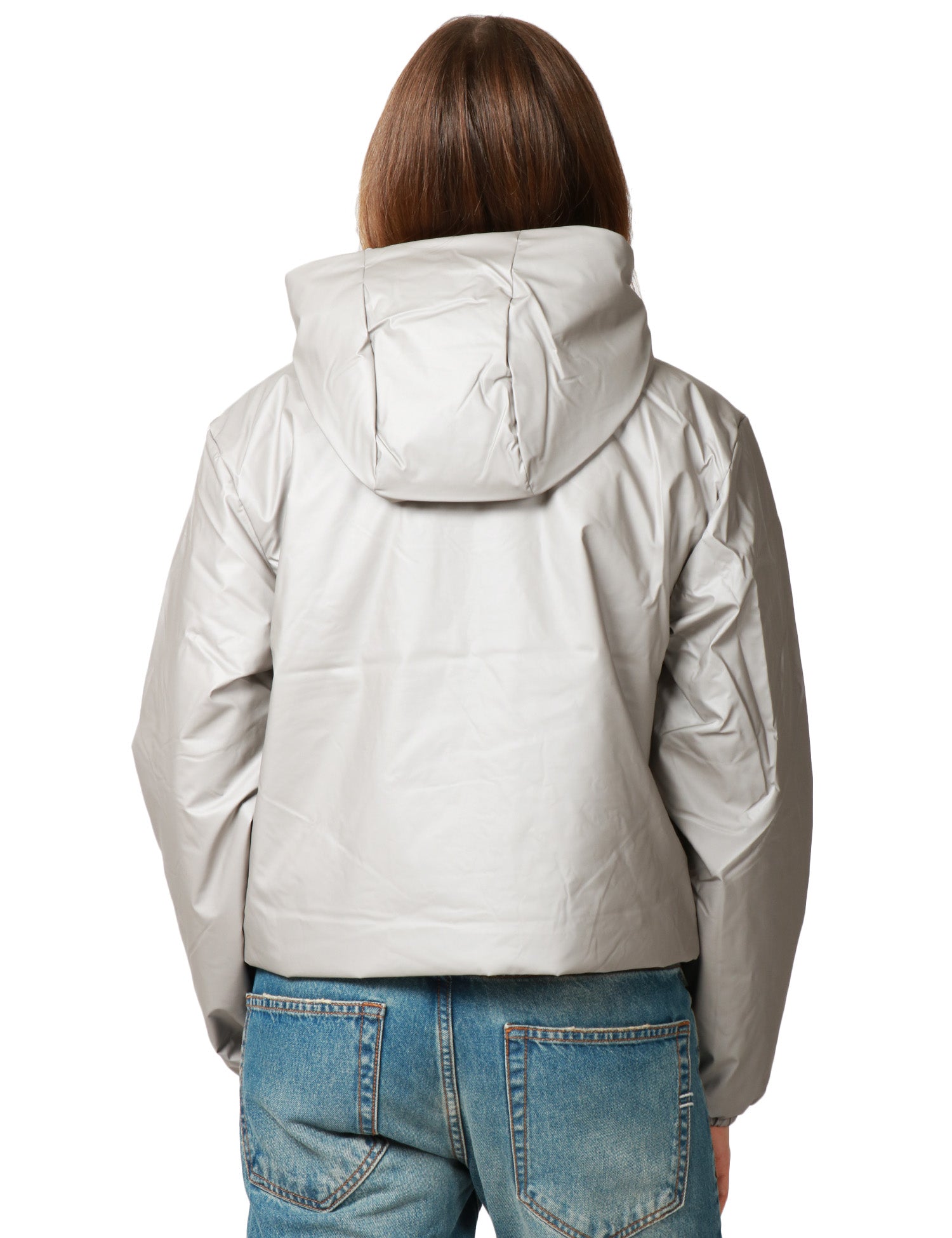 GIUBBINO DONNA RAINS LOHJA SHORT NIMBUS IN TESSUTO IMPERMEABILE CON ZIP E CAPPUCCIO