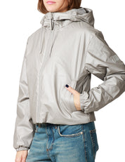 GIUBBINO DONNA RAINS LOHJA SHORT NIMBUS IN TESSUTO IMPERMEABILE CON ZIP E CAPPUCCIO