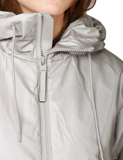 GIUBBINO DONNA RAINS LOHJA SHORT NIMBUS IN TESSUTO IMPERMEABILE CON ZIP E CAPPUCCIO