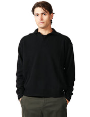 MAGLIA POLO UOMO ROBERTO COLLINA NERA OVER IN MISTO LANA E CASHMERE