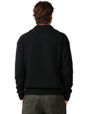 MAGLIA POLO UOMO ROBERTO COLLINA NERA OVER IN MISTO LANA E CASHMERE