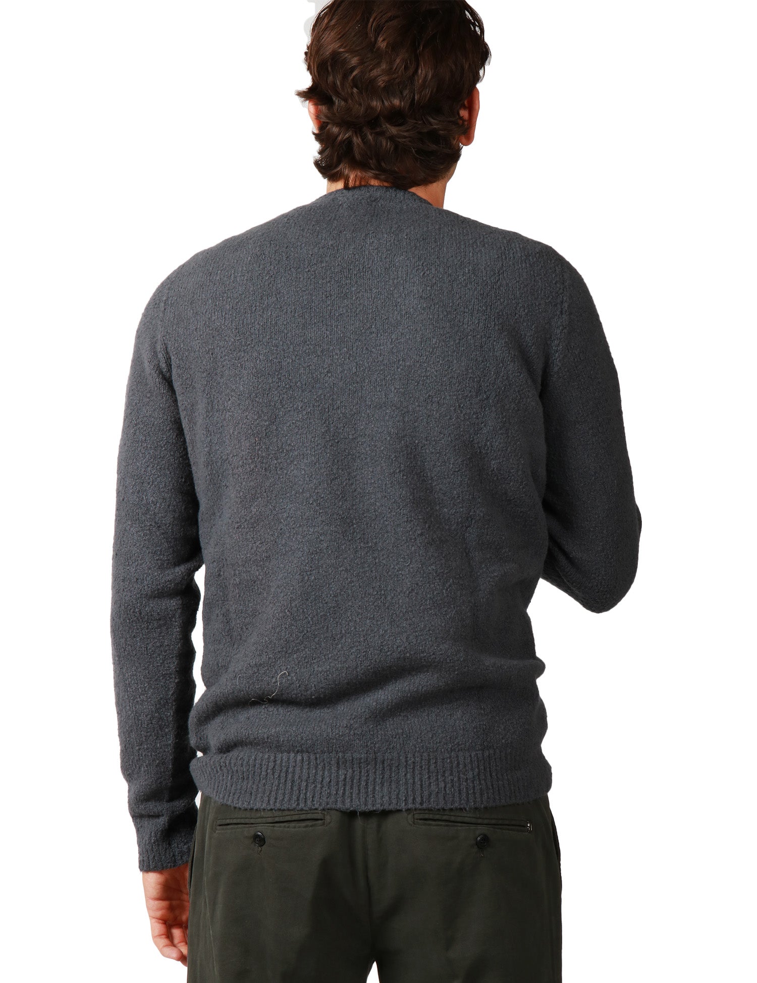 MAGLIA UOMO ROBERTO COLLINA GRIGIOFERRO GIROCOLLO IN COTONE CO LAVORAZIONE MOULINè