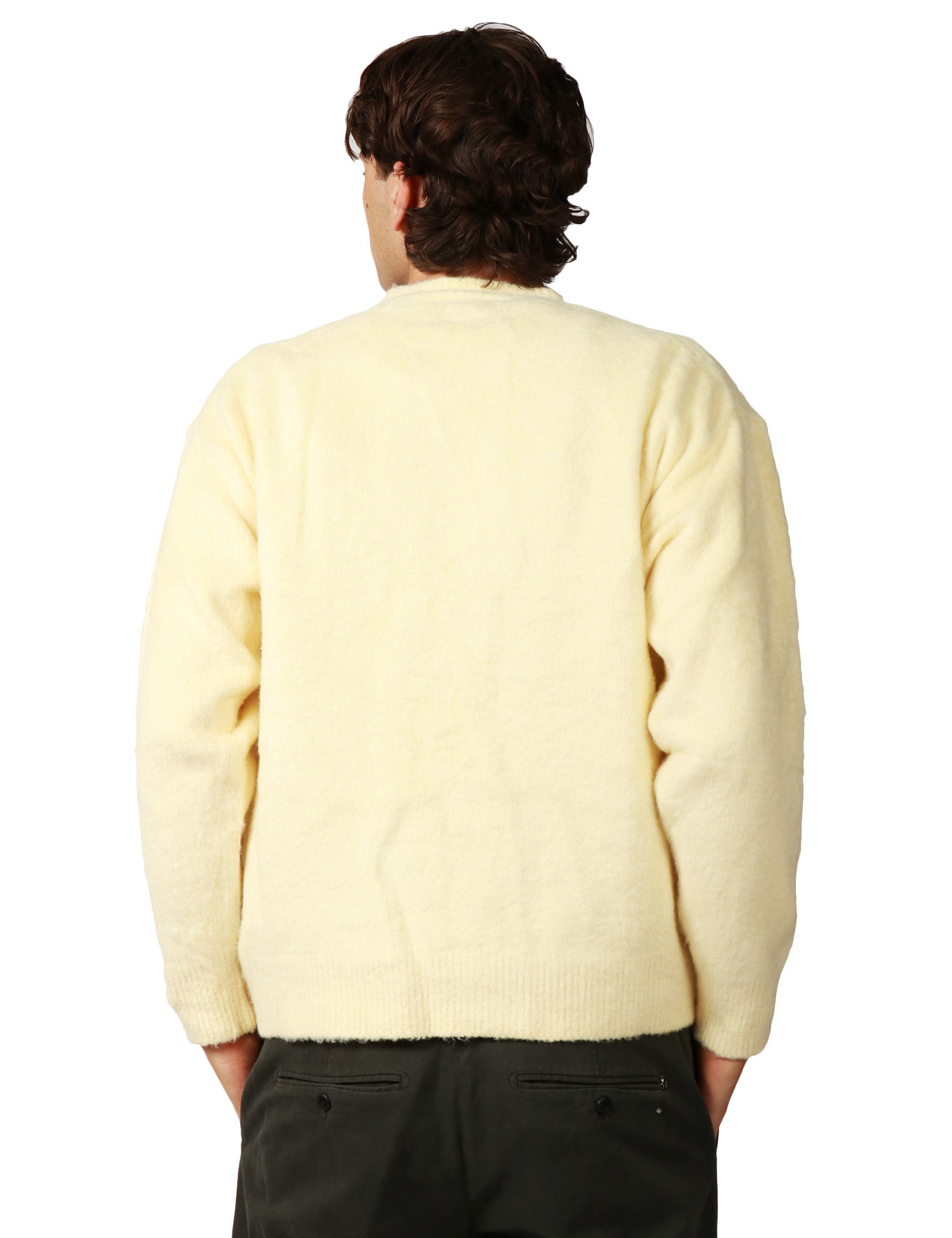 MAGLIA UOMO ROBERTO COLLINA GIALLA GIROCOLLO IN CALDO COTONE GARZATO PRESSATO