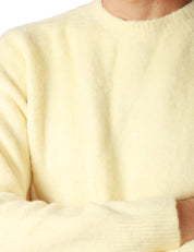 MAGLIA UOMO ROBERTO COLLINA GIALLA GIROCOLLO IN CALDO COTONE GARZATO PRESSATO