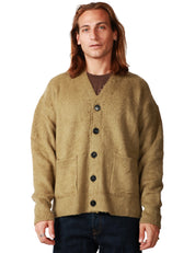 CARDIGAN UOMO ROBERTO COLLINA MILITARE SPAZZOLATO CON SPALLE SCESE E TASCHE APPLICATE DAVANTI