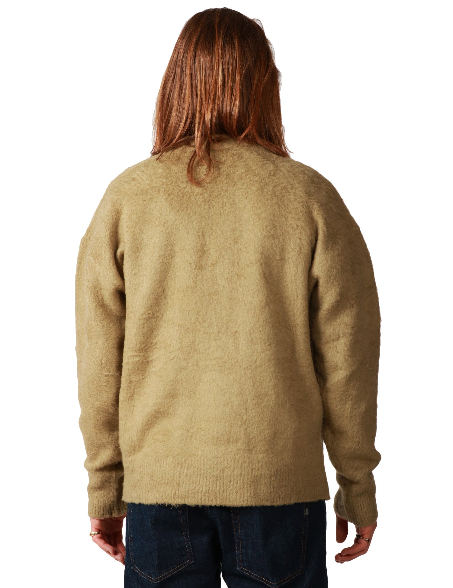 CARDIGAN UOMO ROBERTO COLLINA MILITARE SPAZZOLATO CON SPALLE SCESE E TASCHE APPLICATE DAVANTI