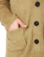 CARDIGAN UOMO ROBERTO COLLINA MILITARE SPAZZOLATO CON SPALLE SCESE E TASCHE APPLICATE DAVANTI