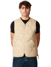 GILET UOMO SEBAGO PLYMOUTH BEIGE TRAPUNTATO CON TASCHE LATERALI E ZIP CENTRALE