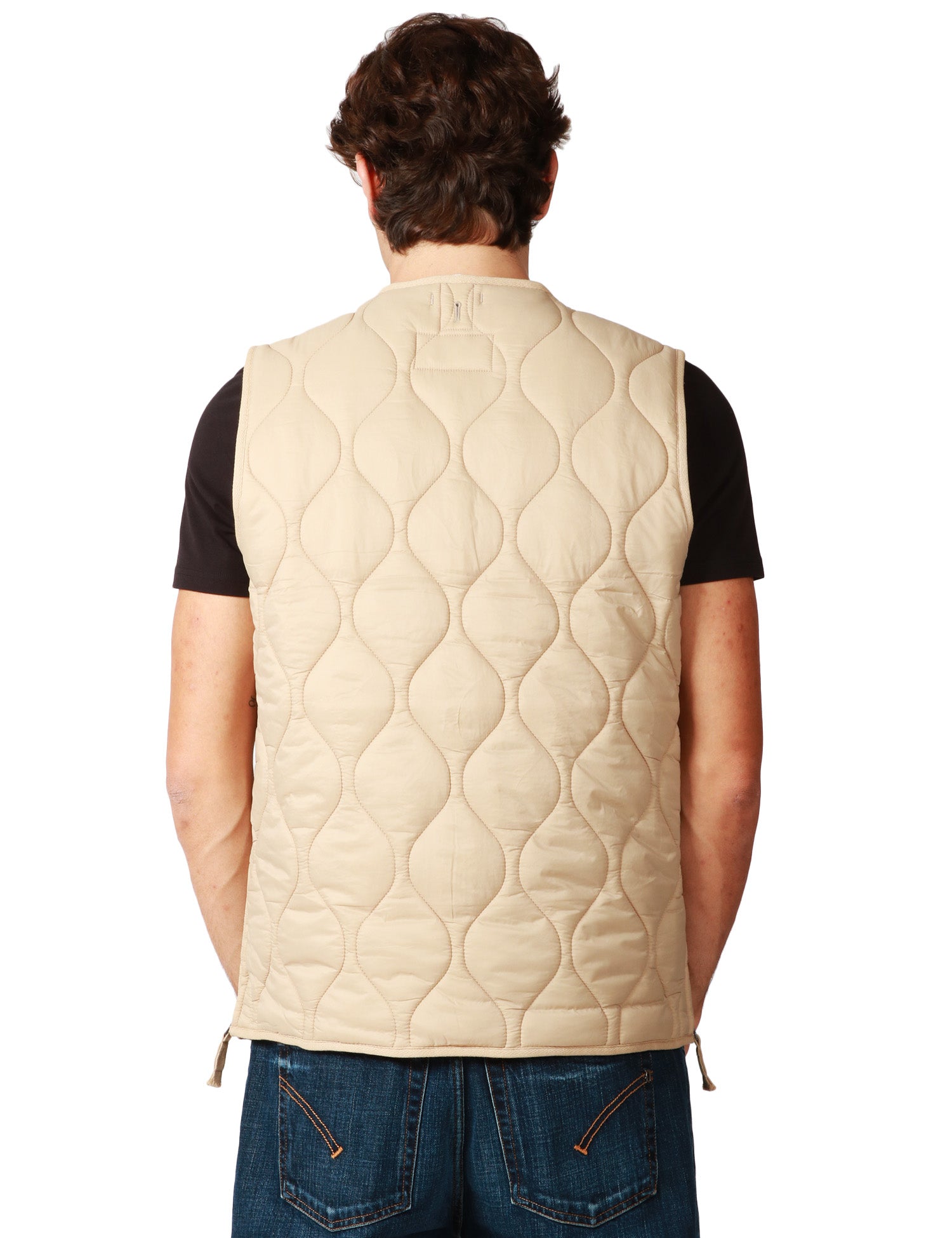 GILET UOMO SEBAGO PLYMOUTH BEIGE TRAPUNTATO CON TASCHE LATERALI E ZIP CENTRALE