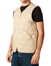 GILET UOMO SEBAGO PLYMOUTH BEIGE TRAPUNTATO CON TASCHE LATERALI E ZIP CENTRALE