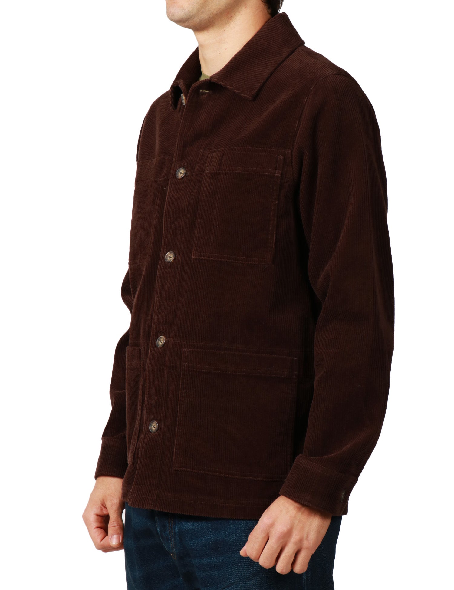 GIACCA UOMO SEBAGO DORR CORDUROY BROWN IN VELLUTO DI COTONE A COSTINE CON TRE TASCHE APPLICATE DAVANTI