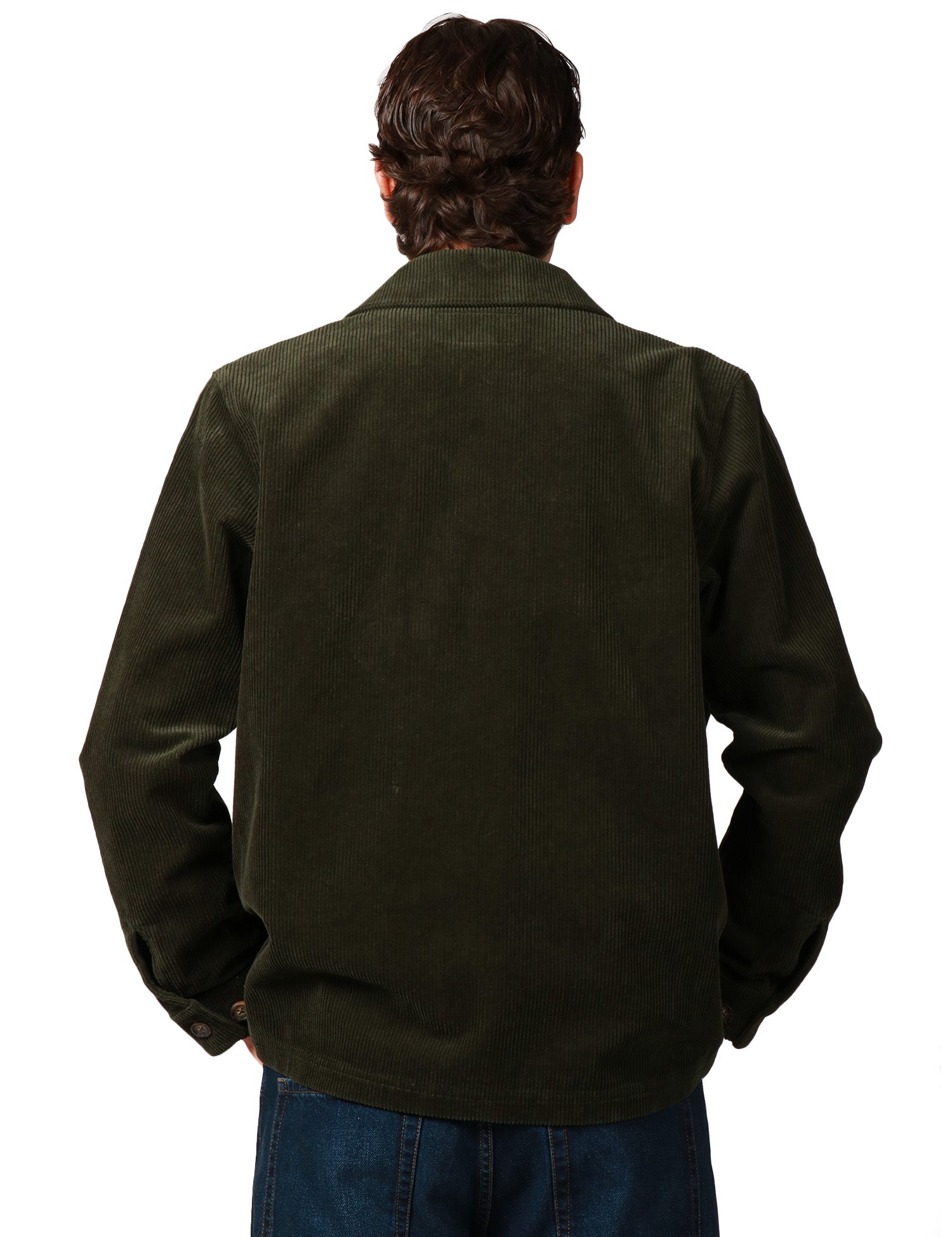 GIUBBOTTO UOMO SEBAGO VERDE SCURO IN VELLUTO DI COTONE A COSTINE CON TRE TASCHE APPLICATE DAVANTI