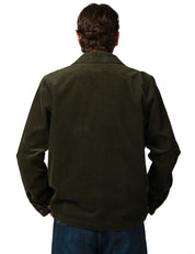 GIUBBOTTO UOMO SEBAGO VERDE SCURO IN VELLUTO DI COTONE A COSTINE CON TRE TASCHE APPLICATE DAVANTI