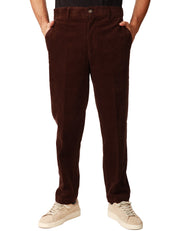 PANTALONE UOMO SEBAGO RENDON CORDUROY MARRONE IN VELLUTO A COSTE A GAMBA DRITTA