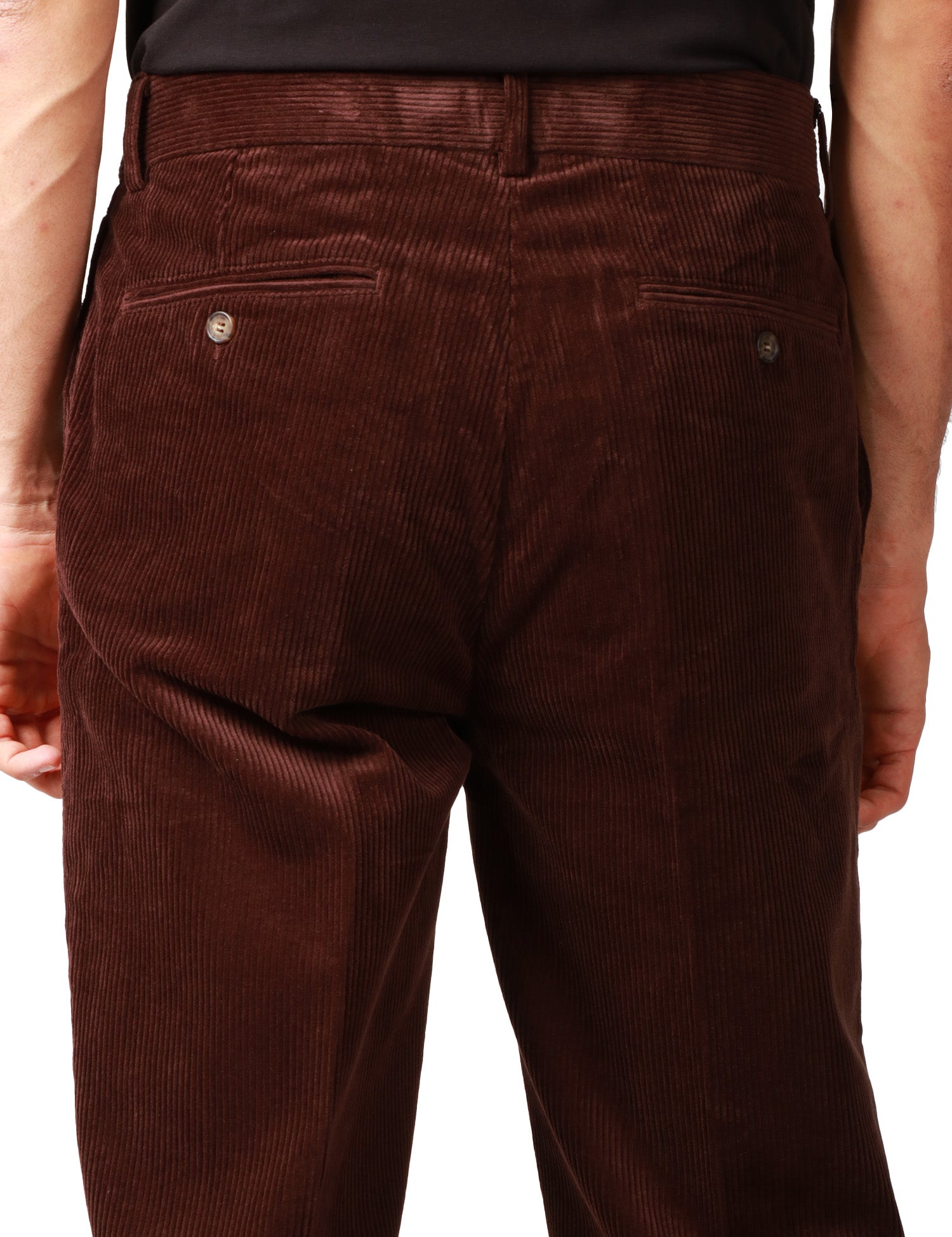 PANTALONE UOMO SEBAGO RENDON CORDUROY MARRONE IN VELLUTO A COSTE A GAMBA DRITTA