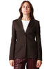 Giacca donna seventy marrone in maglia punto stoffa con tasche apllicate davanti
