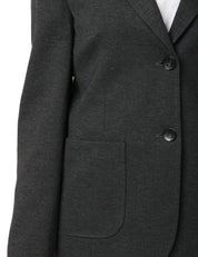 GIACCA DONNA SEVENTY ANTRACITE MONOPETTO IN MAGLIA PUNTO STOFFA CON TASCHE APLLICATE DAVANTI