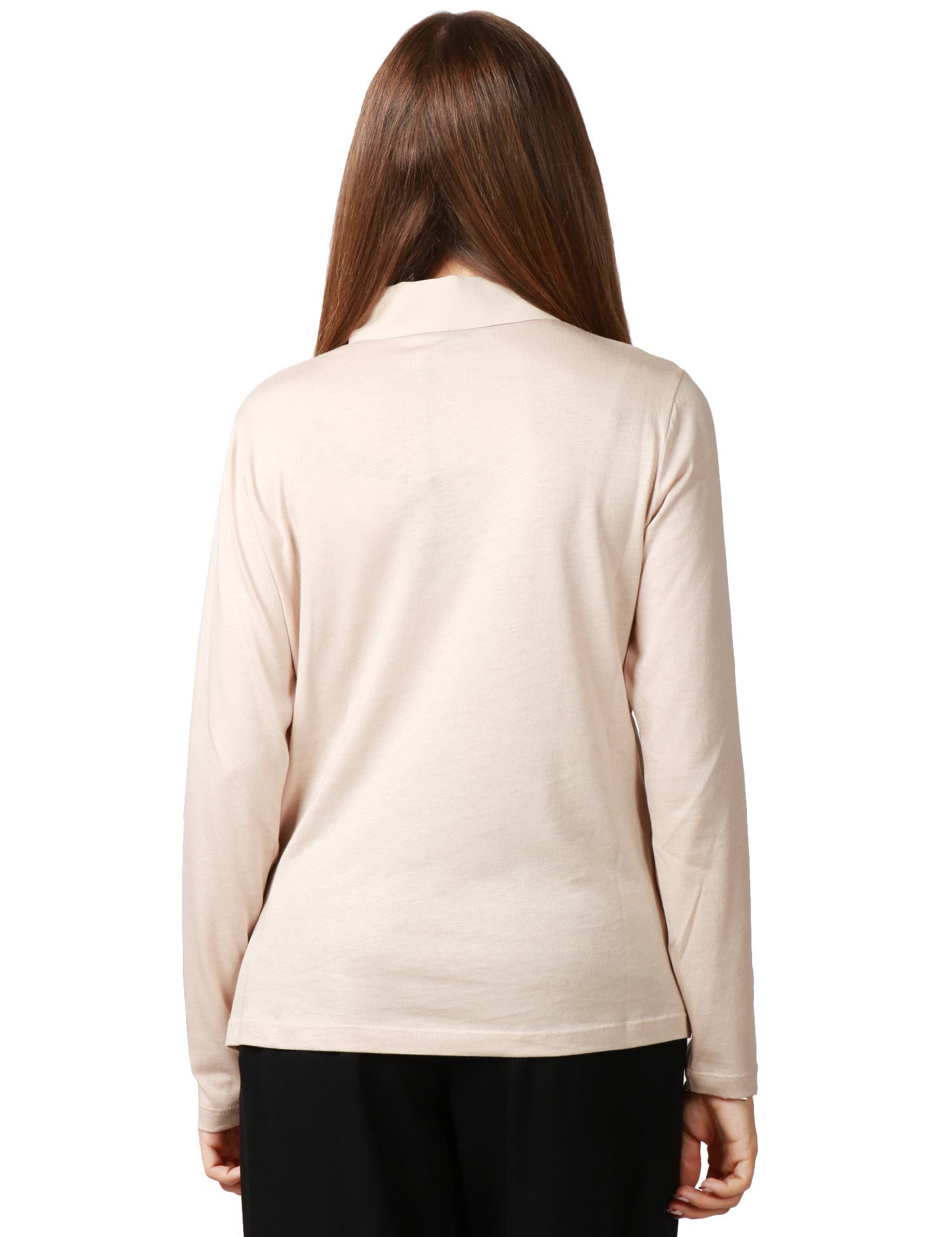 MAGLIA POLO DONNA SEVENTY TORTORA A MANICA LUNGA IN MISTO SETA CON BOTTONI