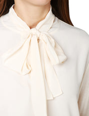 CAMICIA DONNA SEVENTY PANNA IN CRèPE MISTO SETA CON FIOCCO AL COLLO
