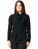 Camicia donna seventy nera in crèpe misto seta con fiocco al collo