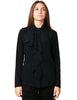 Camicia donna seventy nera in crèpe misto seta con rouges lunga centrale