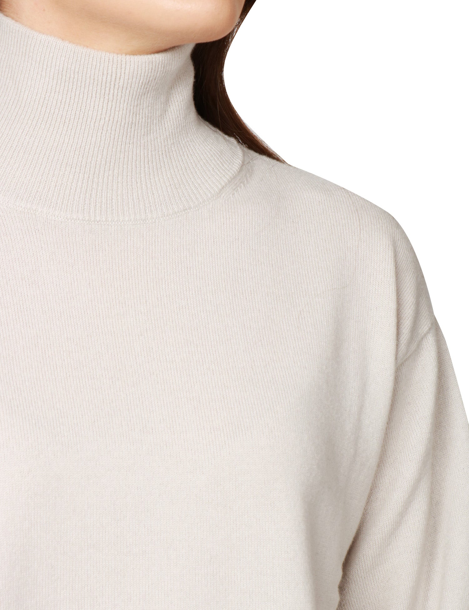 MAGLIA DONNA SEVENTY GHIACCIO LUPETTO A MEZZA MANICA IN CASHMERE CON SPACCO LATERALE