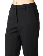 PANTALONE DONNA SEVENTY NERO A GAMBA DRITTA IN TESSUTO TECNICO POLY