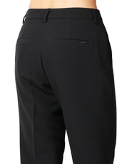 PANTALONE DONNA SEVENTY NERO A GAMBA DRITTA IN TESSUTO TECNICO POLY