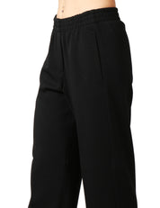 PANTALONE DONNA SEVENTY NERO A GAMBA DRITTA IN MAGLIA ARMATURATA CON ELASTICO IN VITA