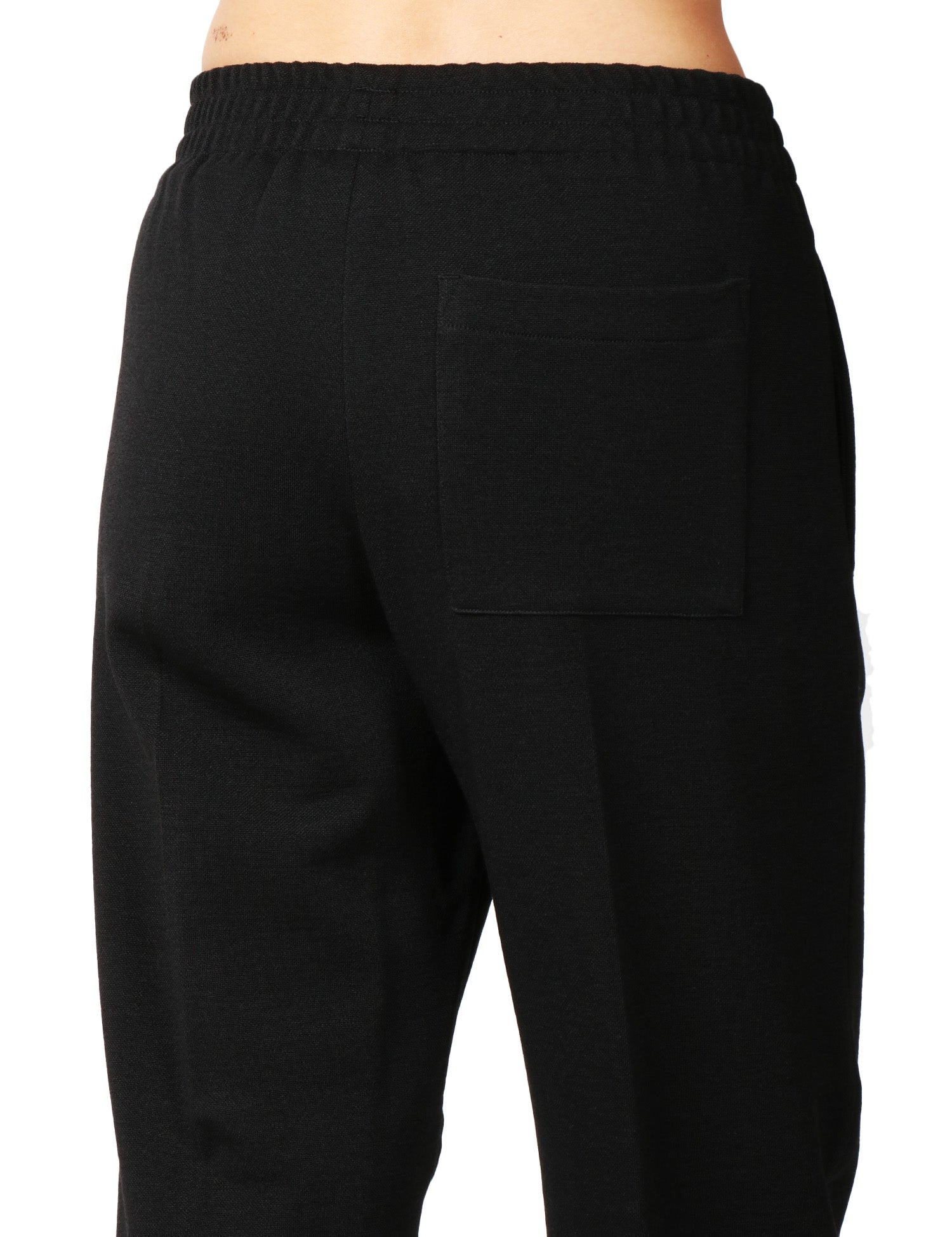 PANTALONE DONNA SEVENTY NERO A GAMBA DRITTA IN MAGLIA ARMATURATA CON ELASTICO IN VITA