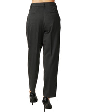 PANTALONE DONNA SEVENTY ANTRACITE A GAMBA DRITTA CON PENCES IN PUNTO STOFFA COMPATTO
