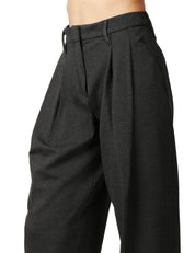 PANTALONE DONNA SEVENTY ANTRACITE A GAMBA DRITTA CON PENCES IN PUNTO STOFFA COMPATTO